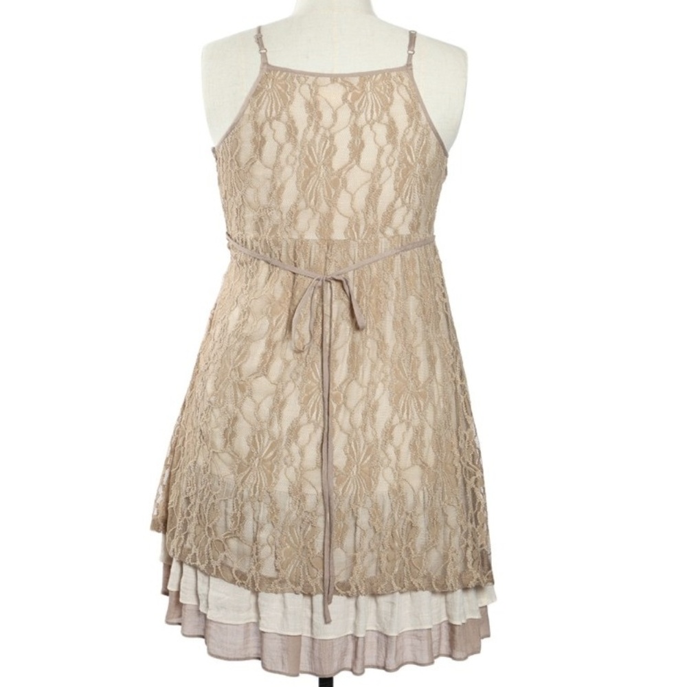 Plus Bohemian Floral Lace Ruffle Babydoll Dress - Picture 3 of 4